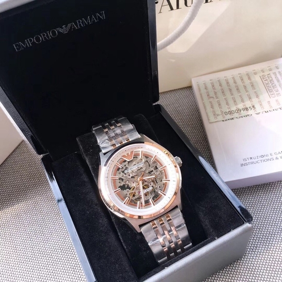 New Emporio Armani Men's Meccanico Skeleton Dial Automatic Luxury Watch AR60002 - Picture 16 of 16
